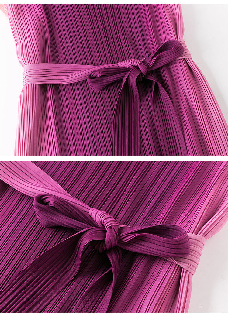 Plus Size Pleats Ombre Dress