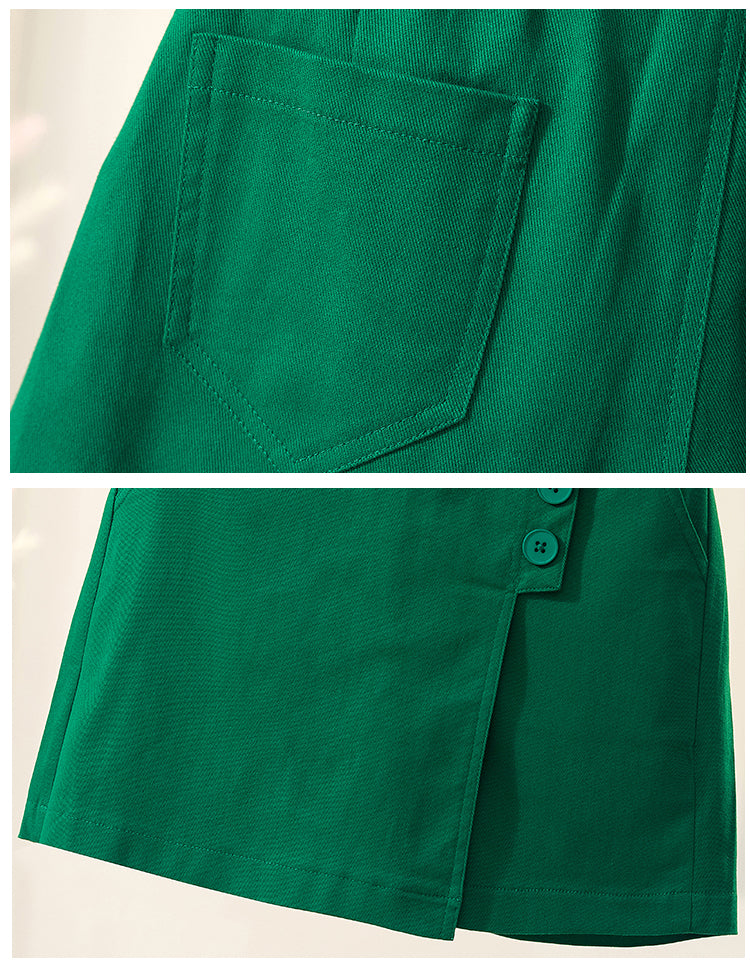 Plus Size Button A Line Skorts