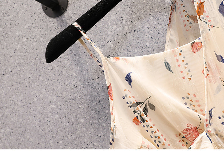 Plus Size Floral Chiffon Flutter Sleeve Dress