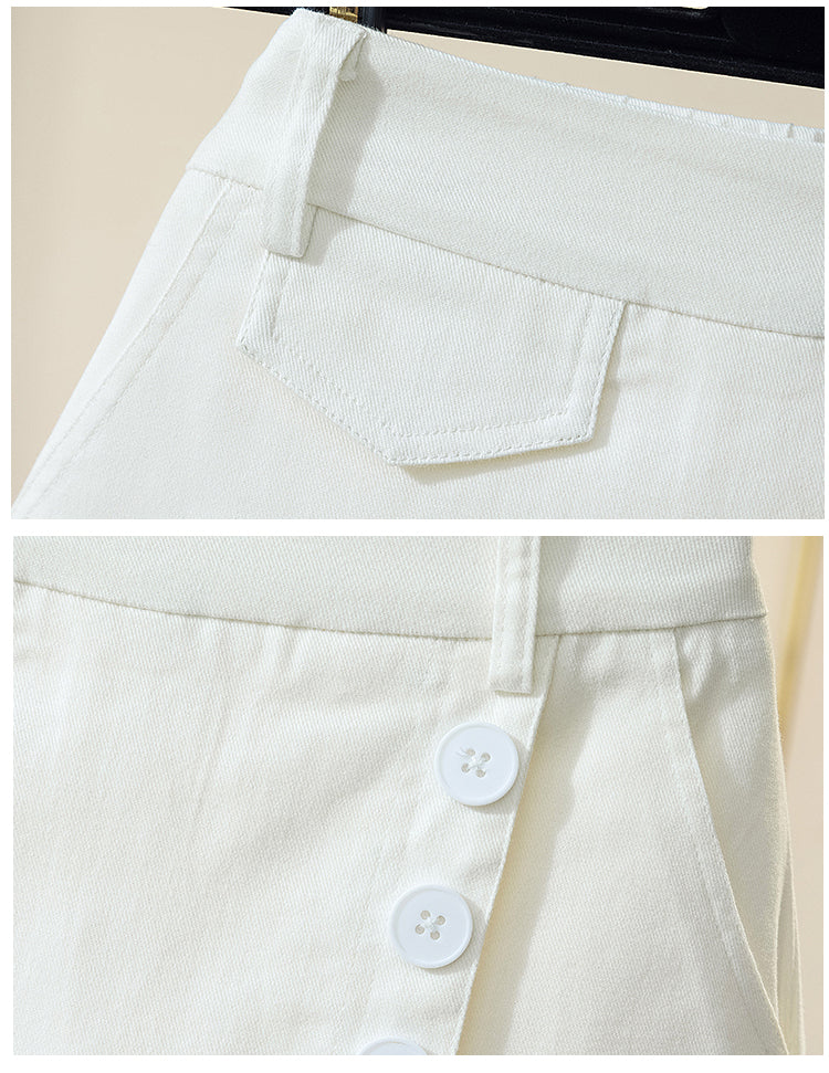 Plus Size Button A Line Skorts