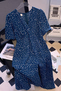 Plus Size V-neck Floral Dress