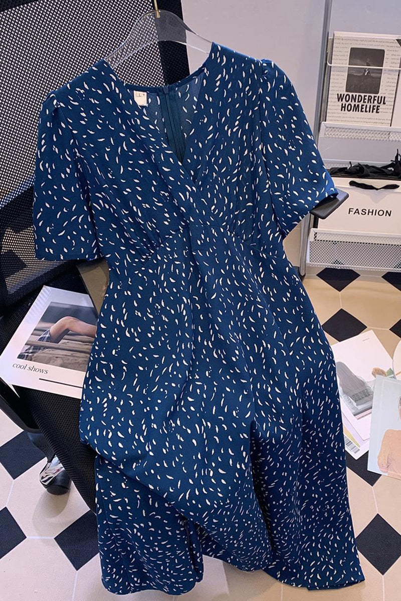 Plus Size V-neck Floral Dress