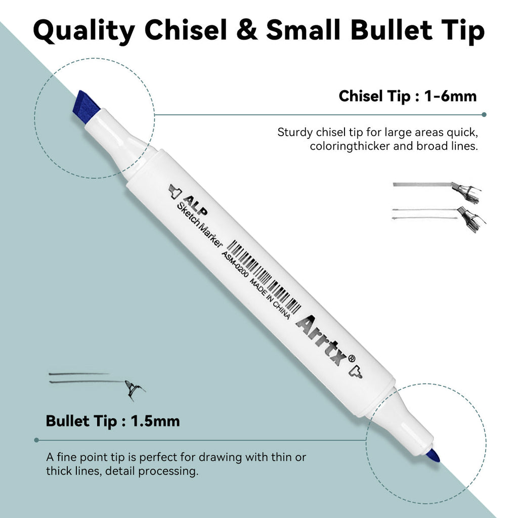 Arrtx 80A Alcohol Chisel and Bullet Marker Set