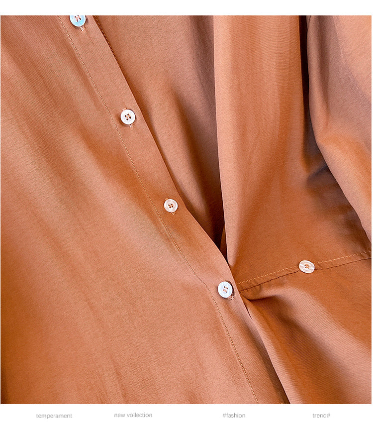 Plus Size Irregular Long Sleeve Shirt