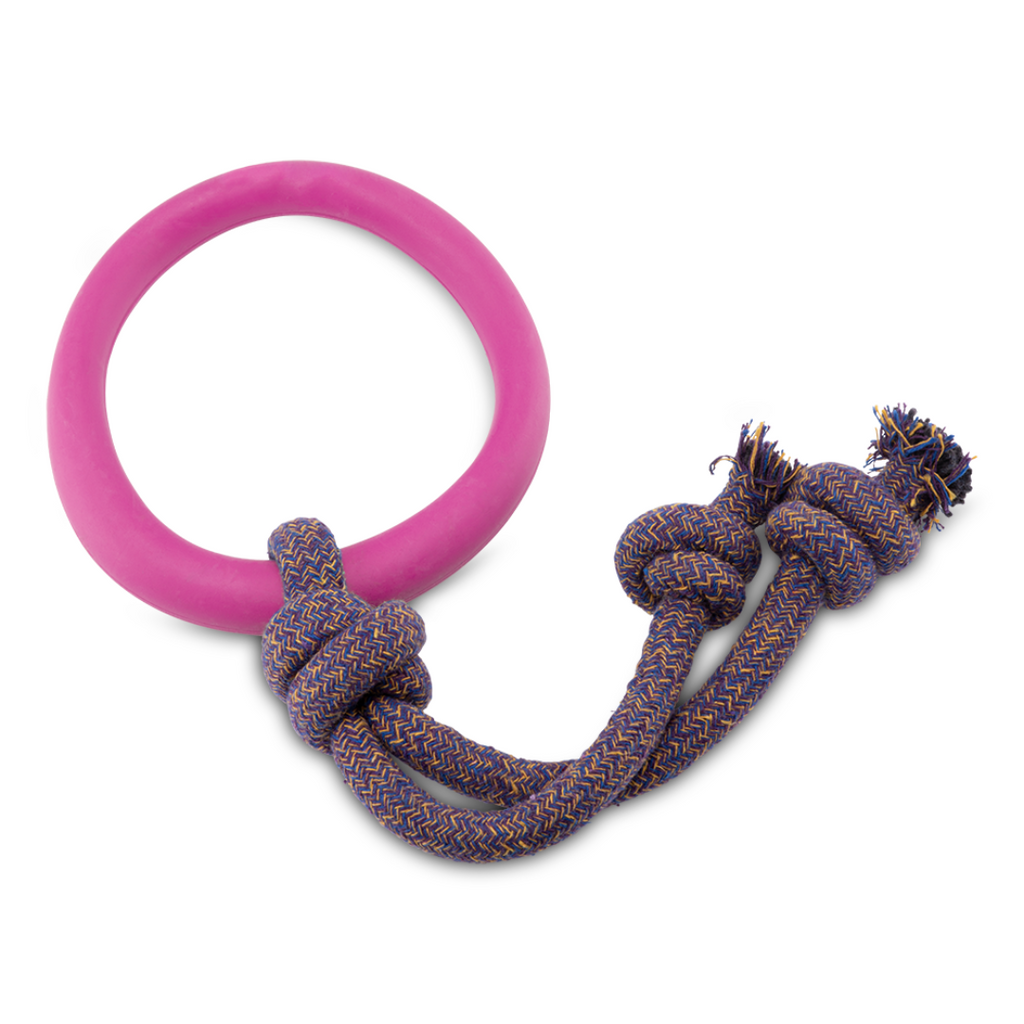 Beco Rubber Hoop on Rope, Pink