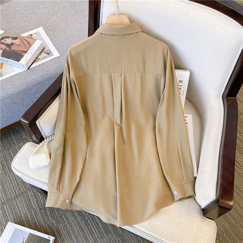 Plus Size Irregular Long Sleeve Shirt