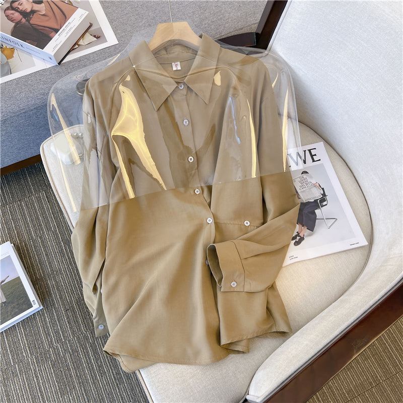 Plus Size Irregular Long Sleeve Shirt