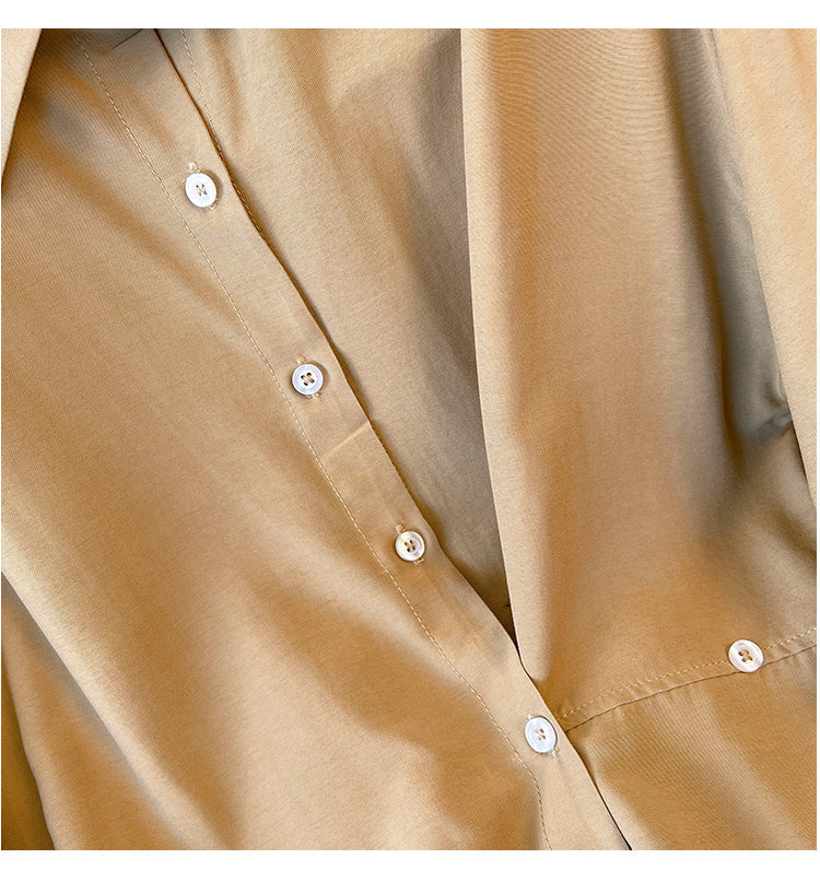 Plus Size Irregular Long Sleeve Shirt