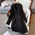 Plus Size Lapel Mid-Length Suit Dress