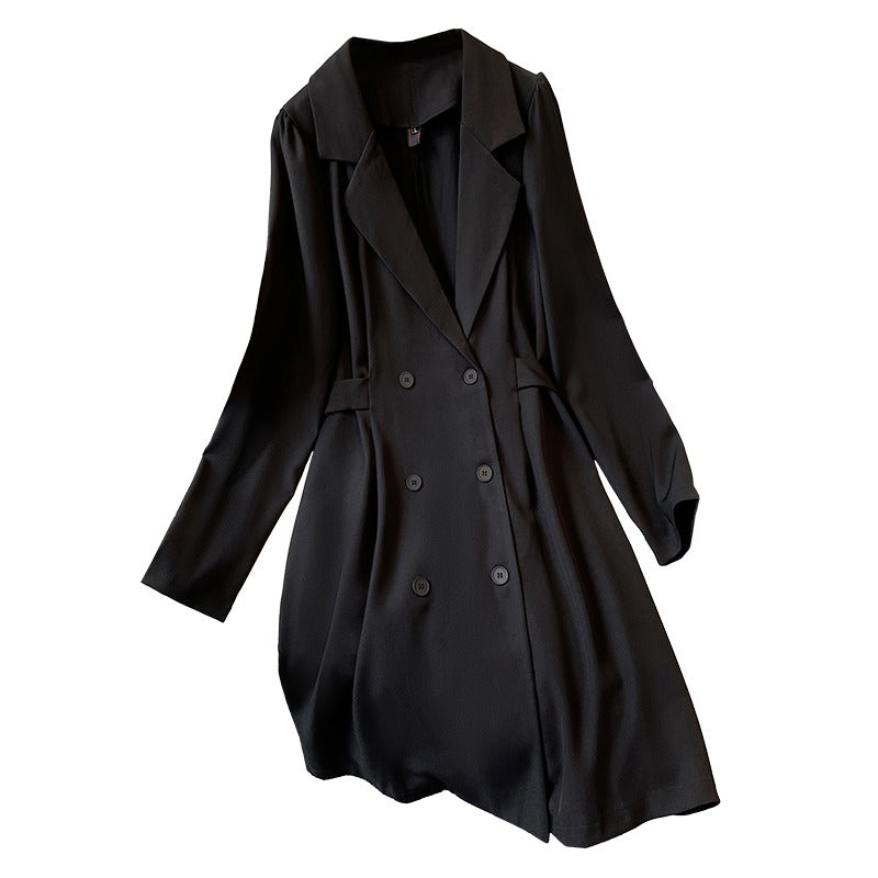 Plus Size Lapel Mid-Length Suit Dress
