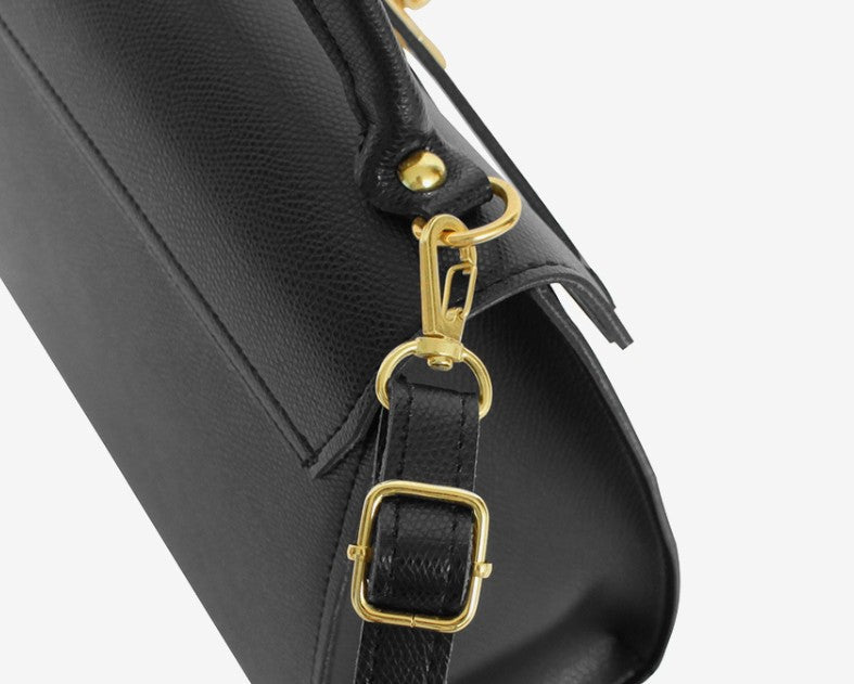 Classic Square Top Handle Bag – Black / Pink-Brown