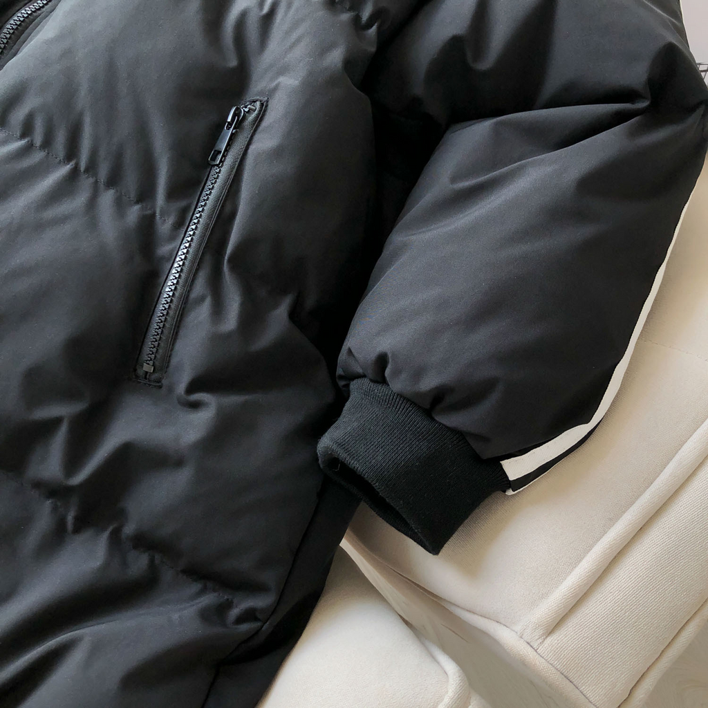 (3XL-9XL) Plus Size Black Padded Long Winter Jacket (Extra Big Size)