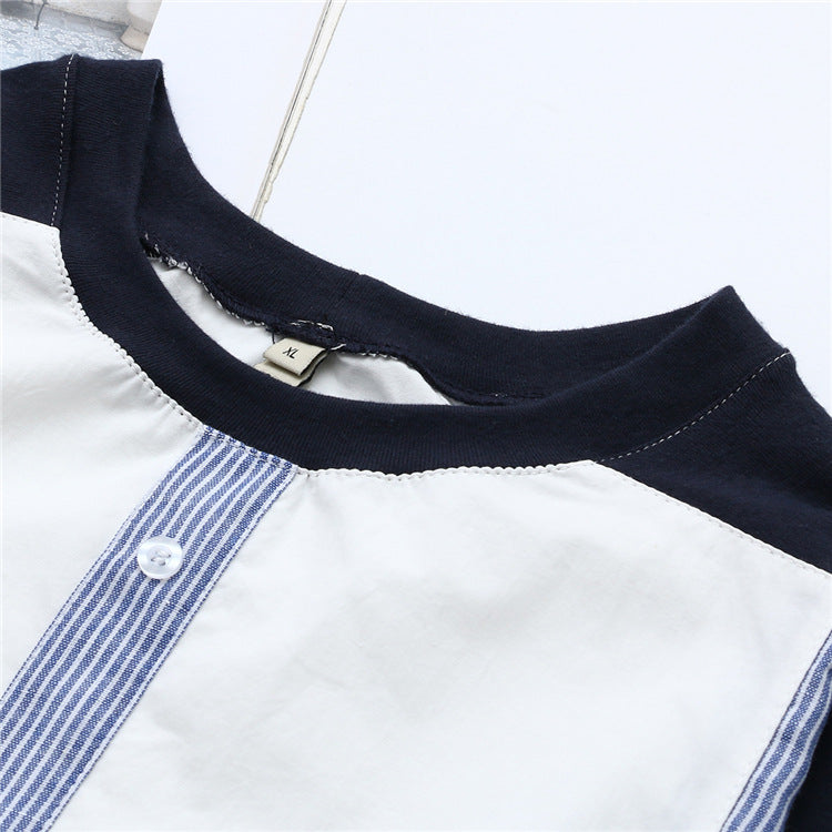 Plus Size Round Neck Long-Sleeved Shirt