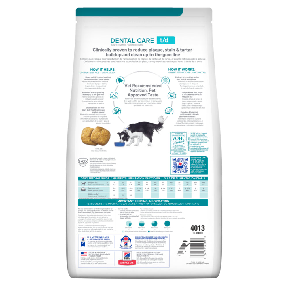 Hill's Prescription Diet t/d Chicken Flavor Dog Food 5lbs