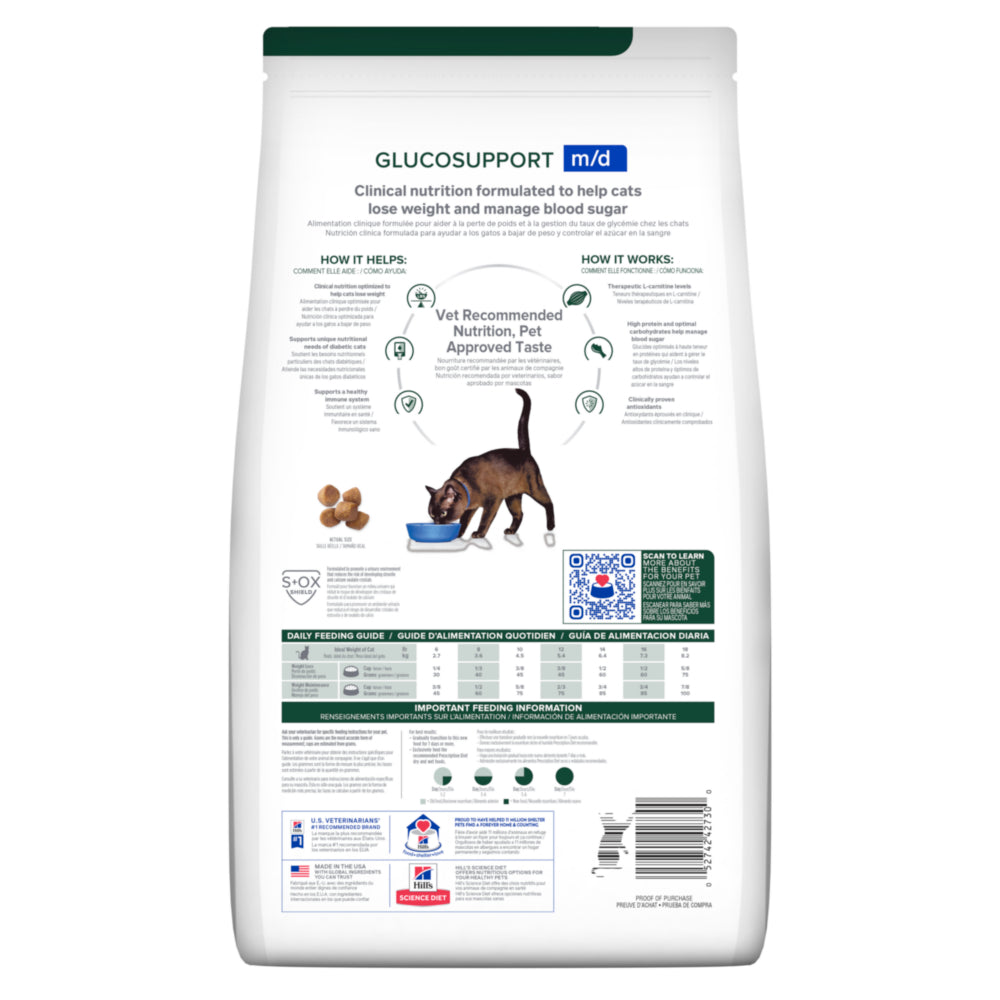 Hill's Prescription Diet m/d GlucoSupport with Chicken Cat Food 4lbs