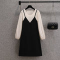 Plus Size Mock 2 Piece Slimming Dress