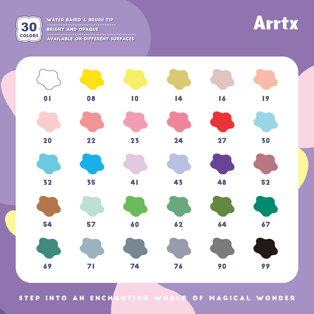 Arrtx 30A Colors Acrylic Brush Paint Pens