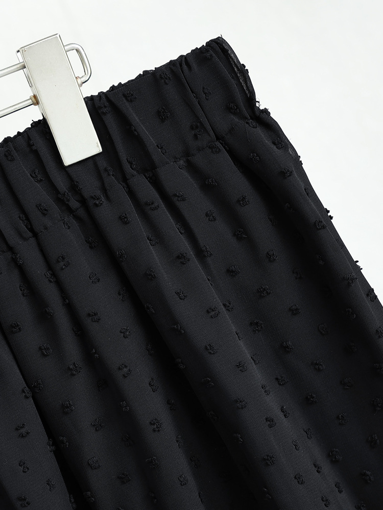 (4XL-10XL) Plus Size Black Pindot Chiffon Short Skirt (EXTRA BIG SIZE)