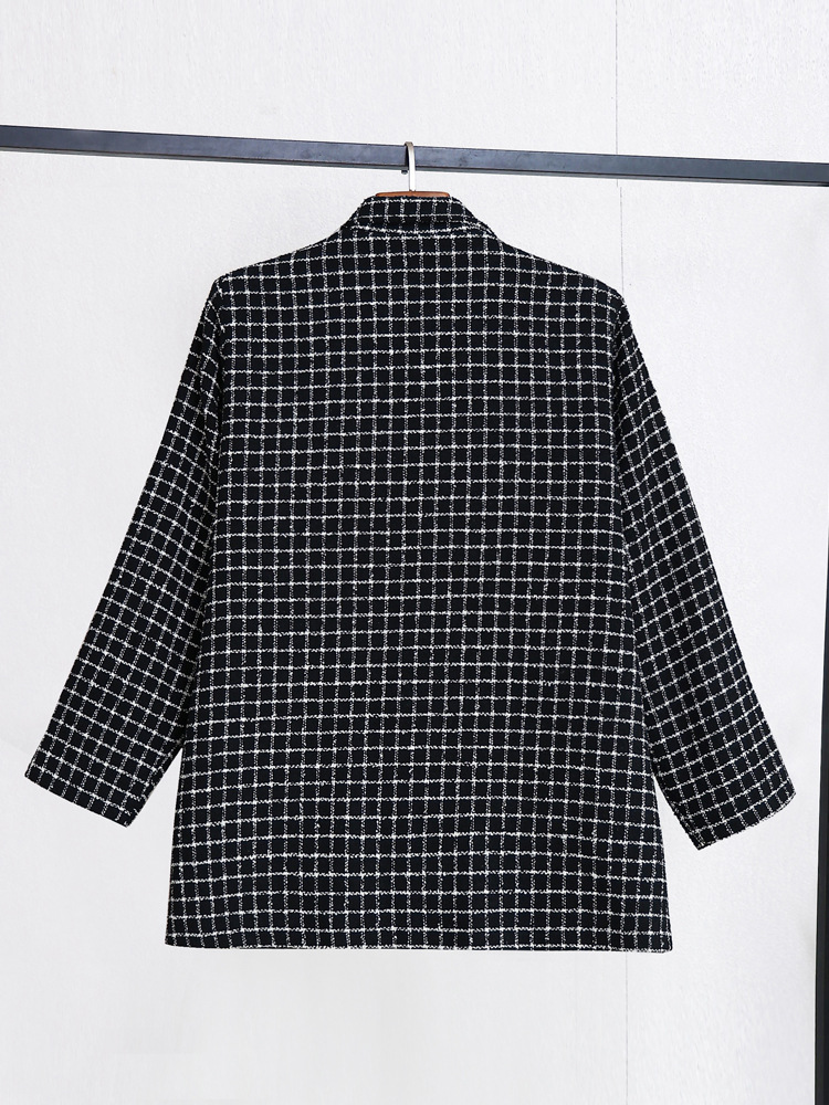 (4XL-10XL) Plus Size Black Tweed Blazer Jacket (EXTRA BIG SIZE)
