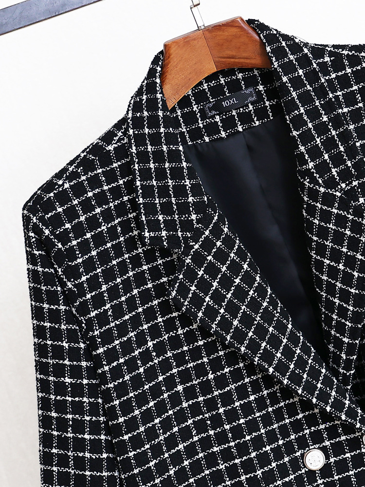 (4XL-10XL) Plus Size Black Tweed Blazer Jacket (EXTRA BIG SIZE)