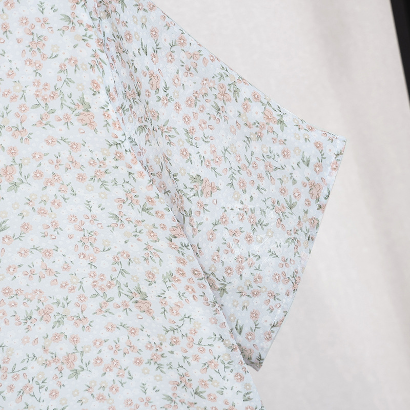 (4XL-10XL) Plus Size Ditsy Floral V Neck Short Sleeve Top (EXTRA BIG SIZE)