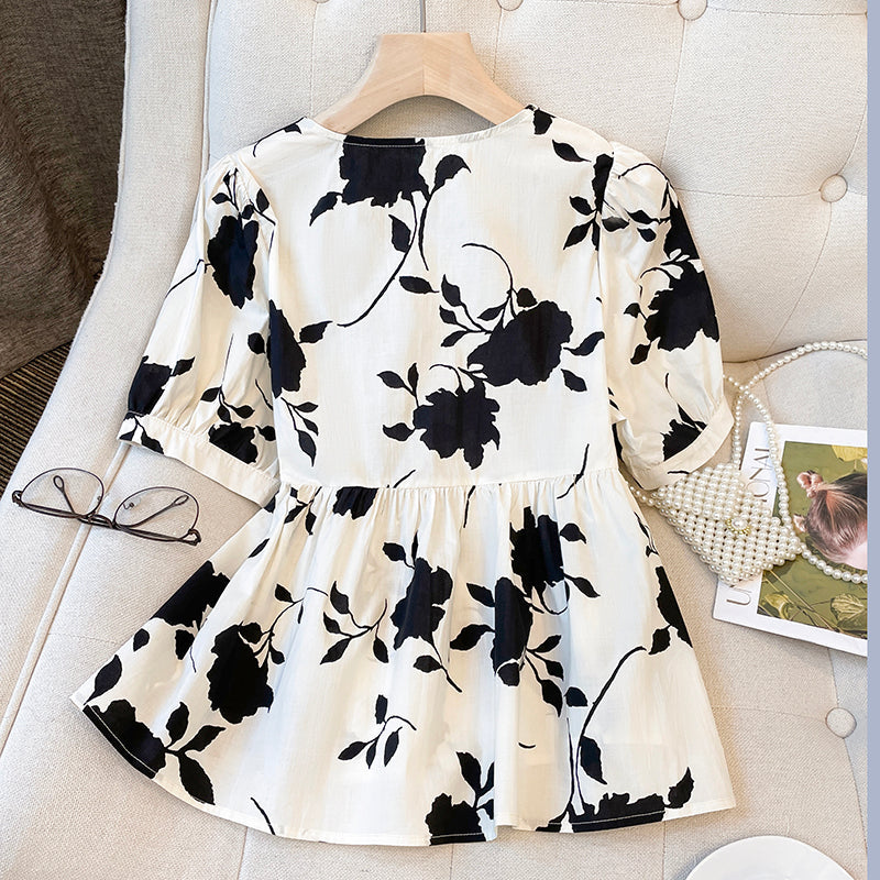 Plus Size V-neck short-sleeved shirt