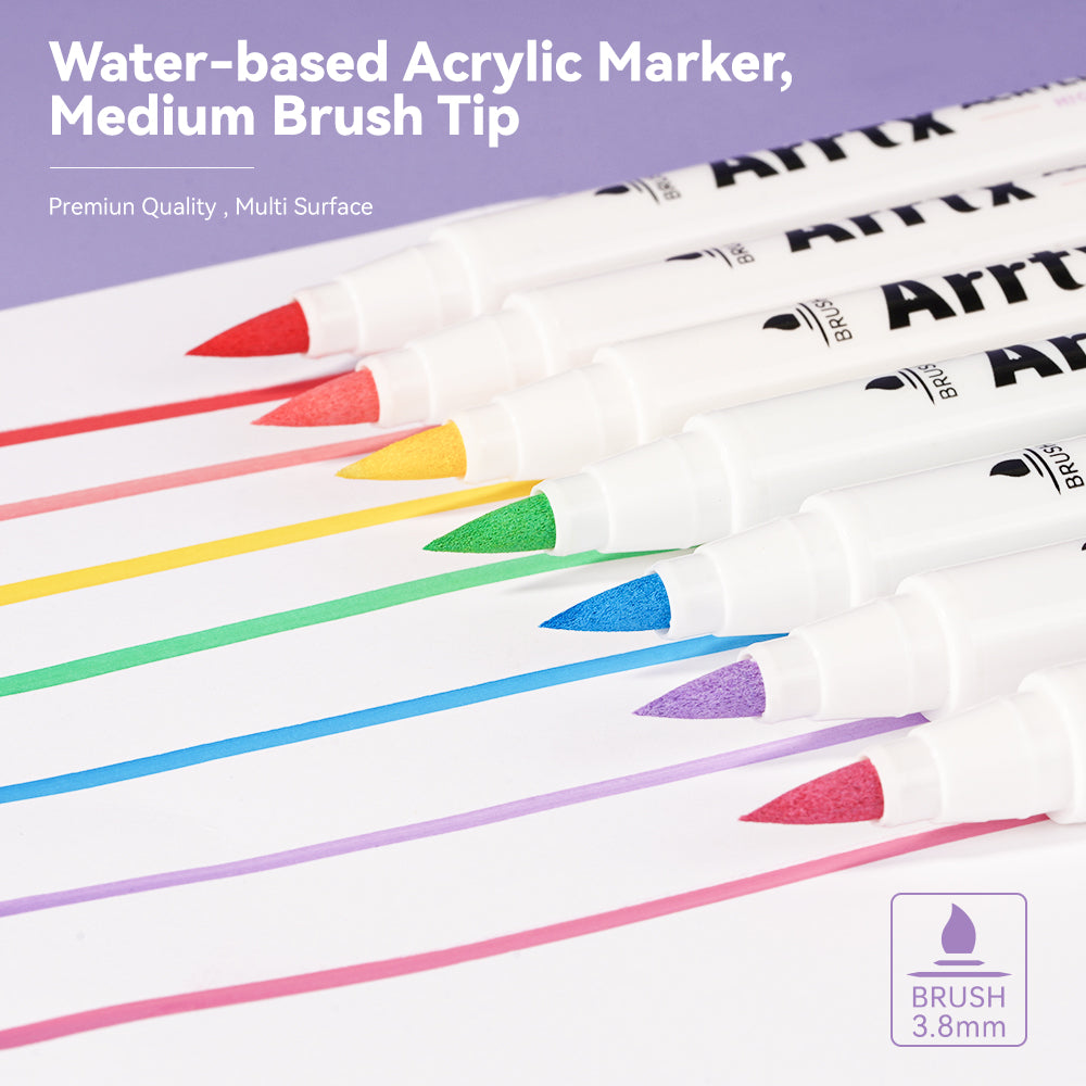 Arrtx 30A Colors Acrylic Brush Paint Pens