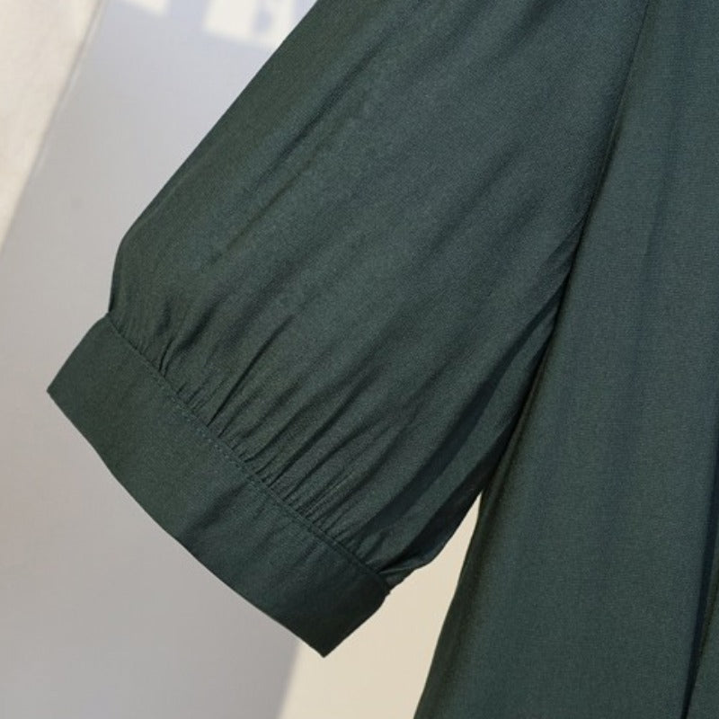 Plus Size Waist Solid Color Dress