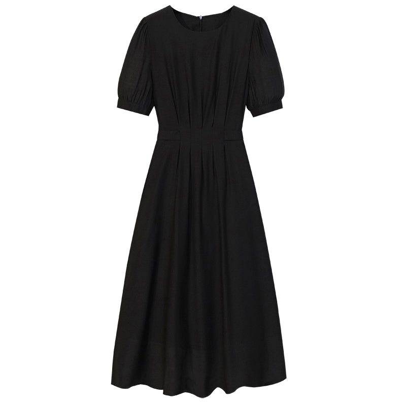 Plus Size Waist Solid Color Dress