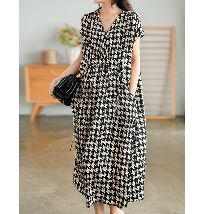 Plus Size Satin Print Dress