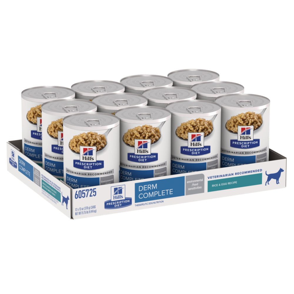 Hill's Prescription Diet Derm Complete Rice & Egg Recipe Wet Dog Food 13oz