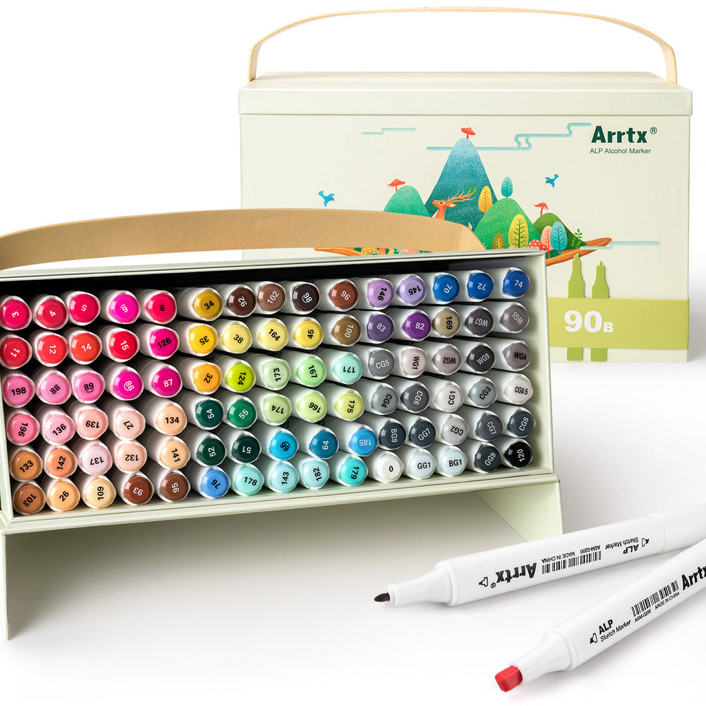 Arrtx 90A Alcohol Chisel and Bullet Marker Set
