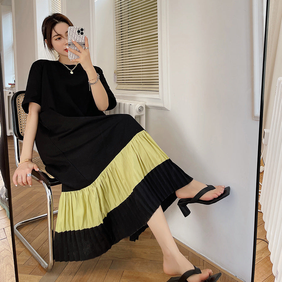 Plus Size Short-Sleeved Casual Dress