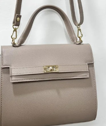 Classic Square Top Handle Bag – Black / Pink-Brown