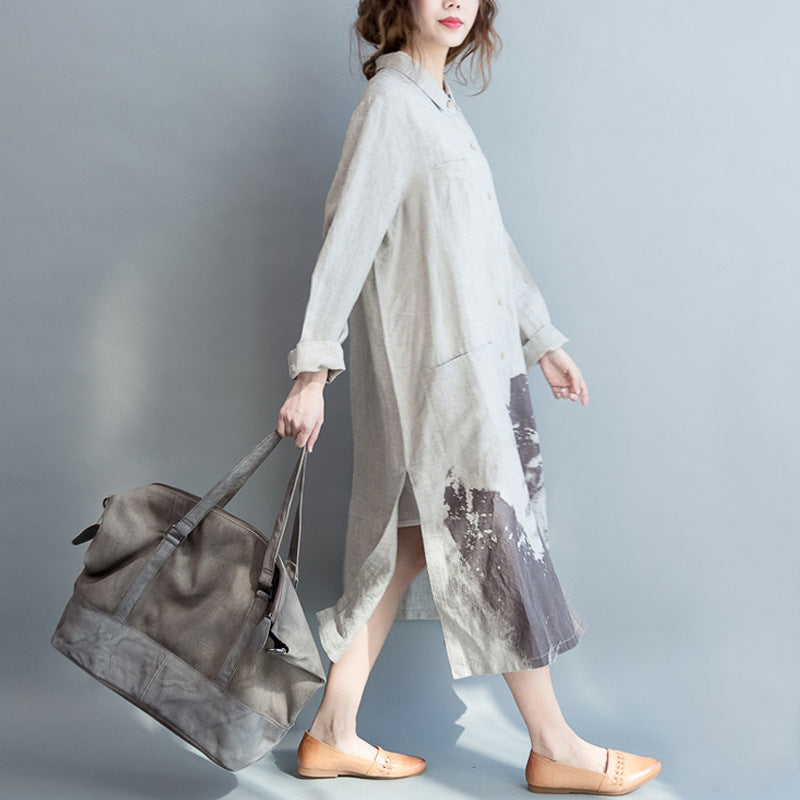 Plus Size Printed Long Shirt