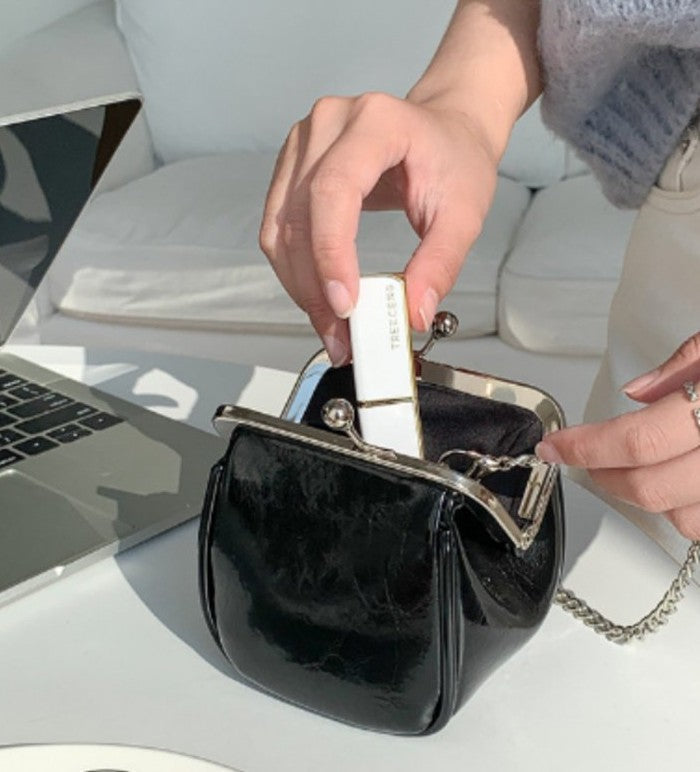 Mini Glossy Crossbody Chain Clutch Bag