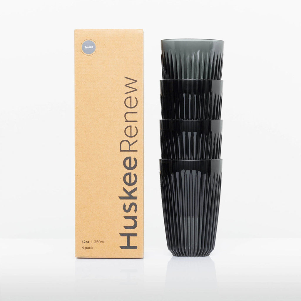 Huskee Renew 12oz Pack of 4 Coffee Cups [Smoke]