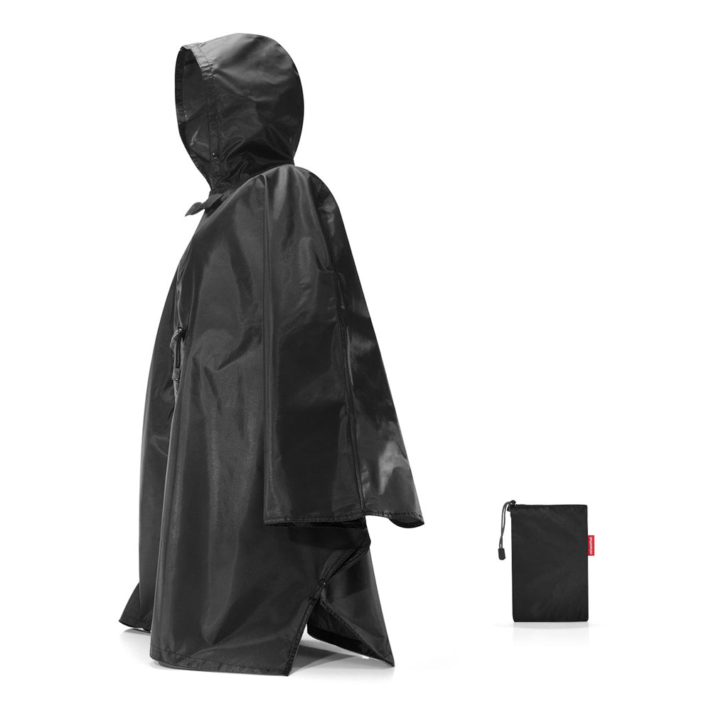 Mini Maxi Poncho Raincoat - Black