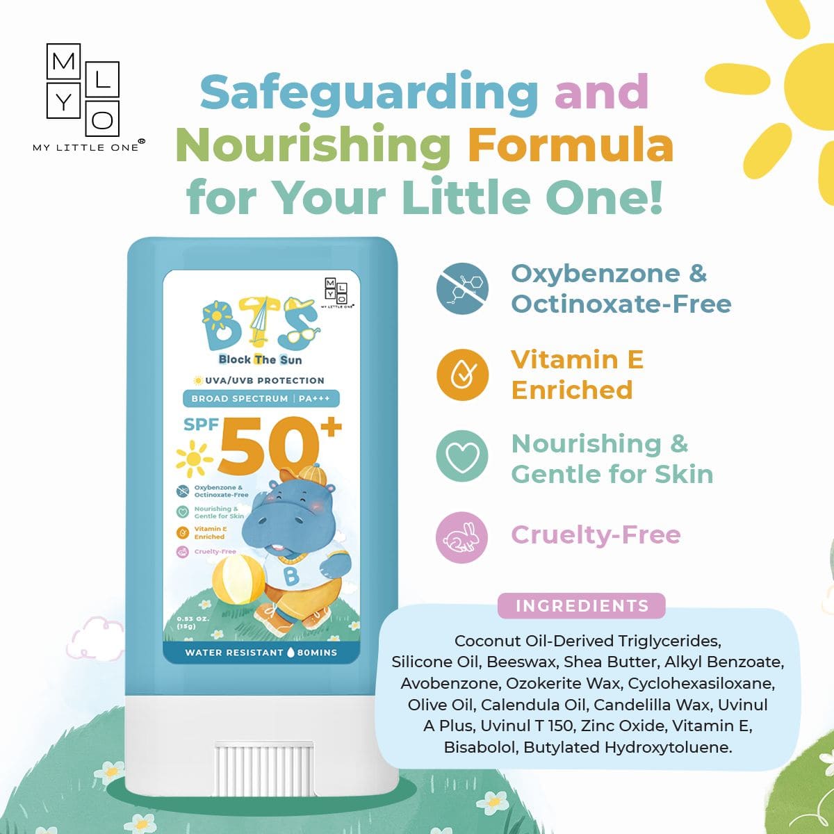 MyLO OTP SPF50+ Sunscreen / Sunblock Stick, Lotion, Spray