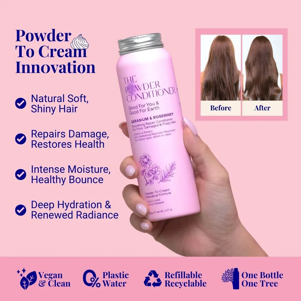 Nourishing Repair Conditioner For Thick, Damaged & Frizzy Hair Geranium & Rosemary 70g / 2.47oz