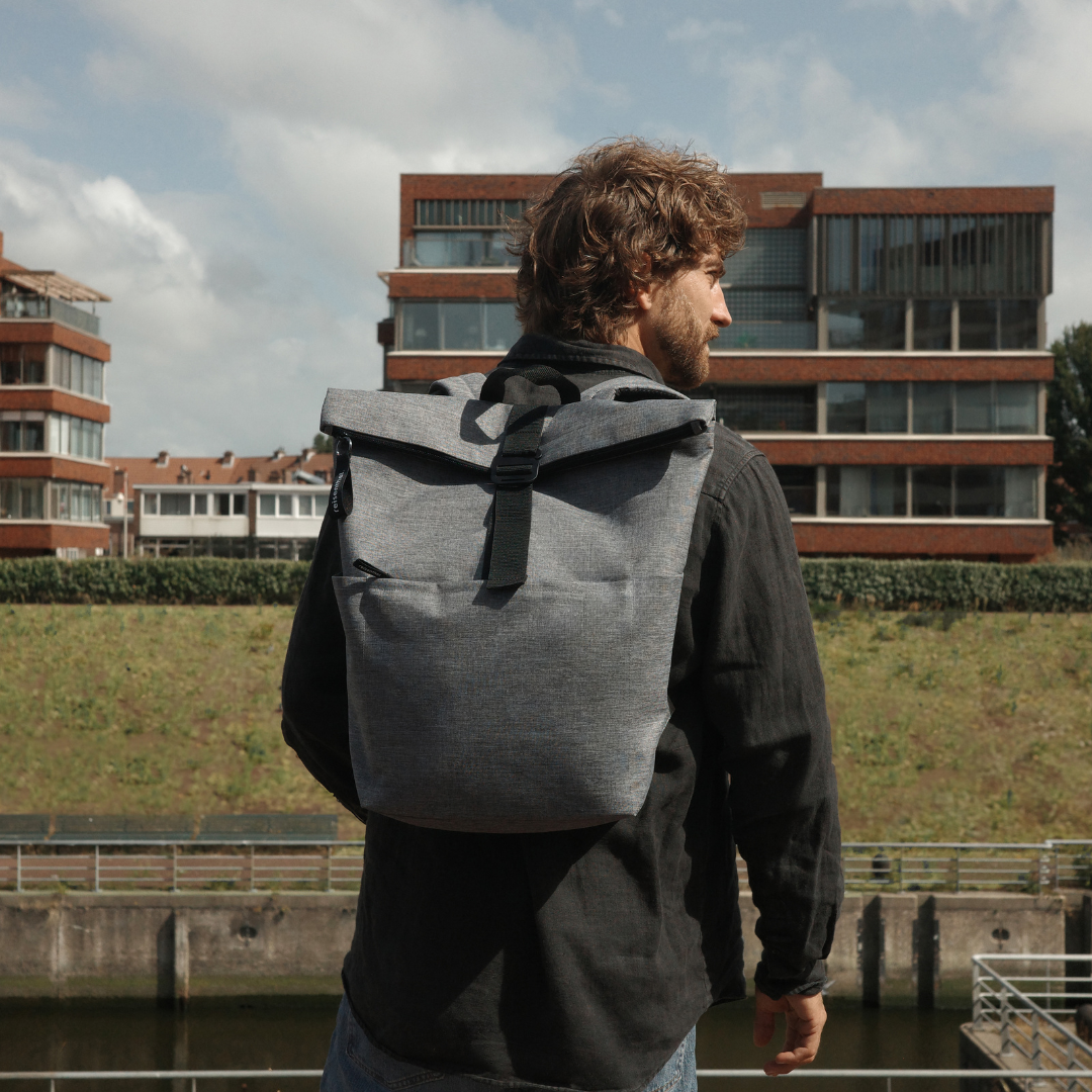 rolltop backpack twist silver
