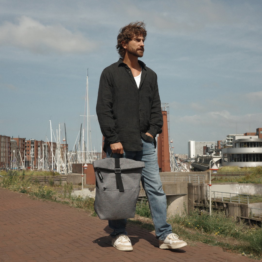 rolltop backpack twist silver