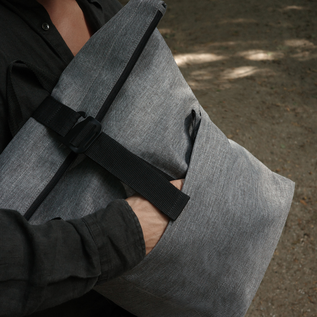 rolltop backpack twist silver