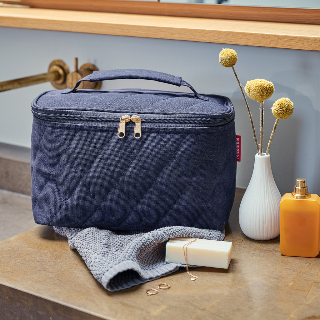 cosmetic case rhombus midnight gold