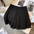 Plus Size Black Pleat Mini Skirt