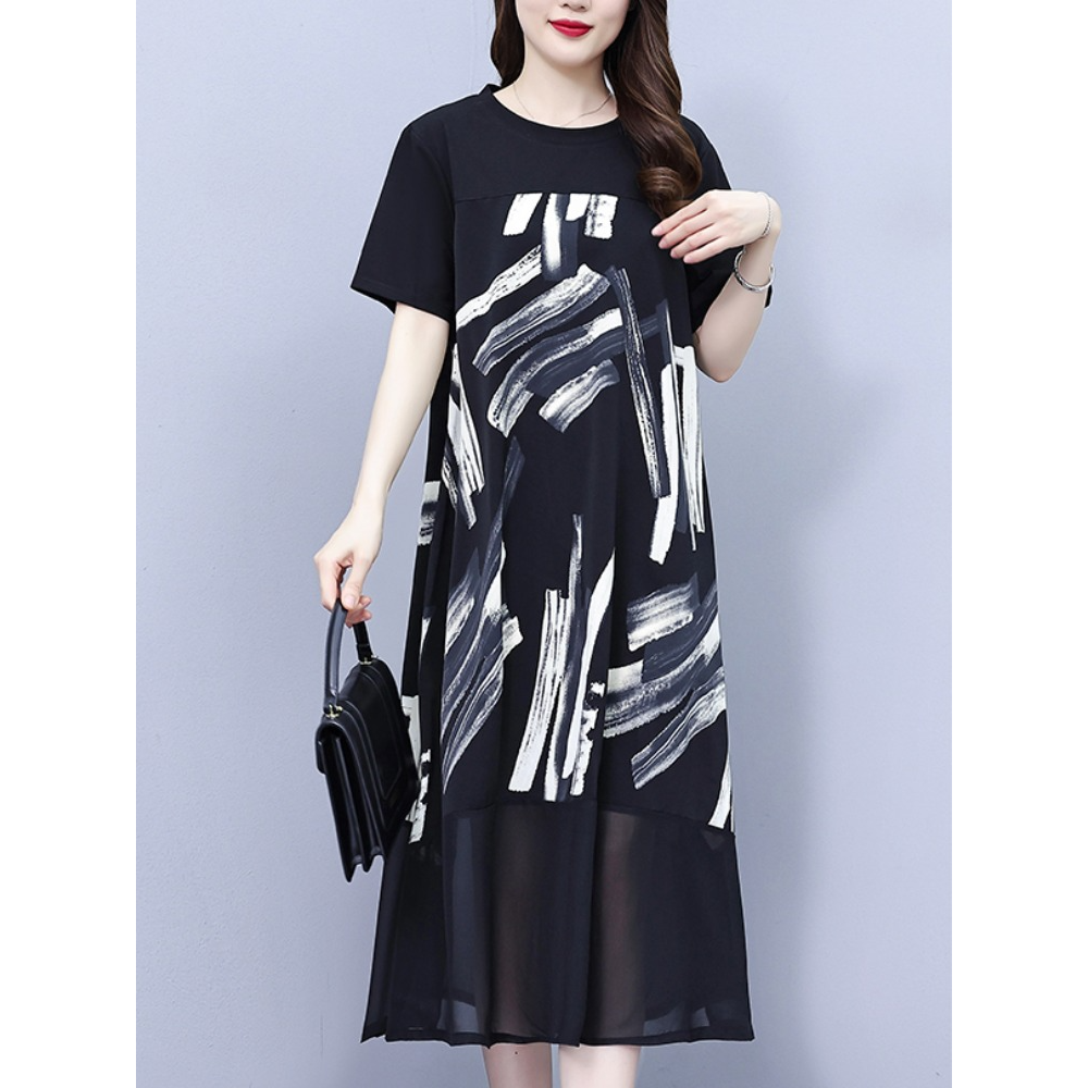 Plus Size Brush Strokes Dress