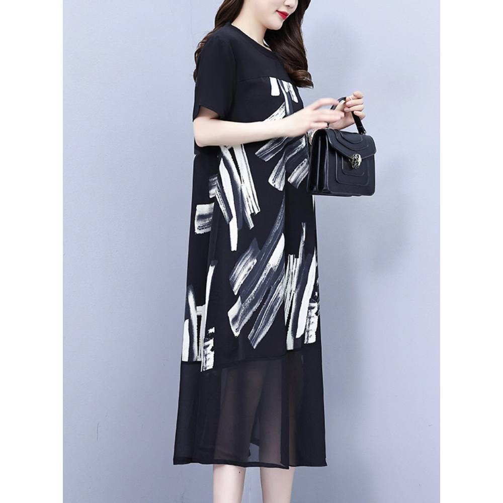 Plus Size Brush Strokes Dress