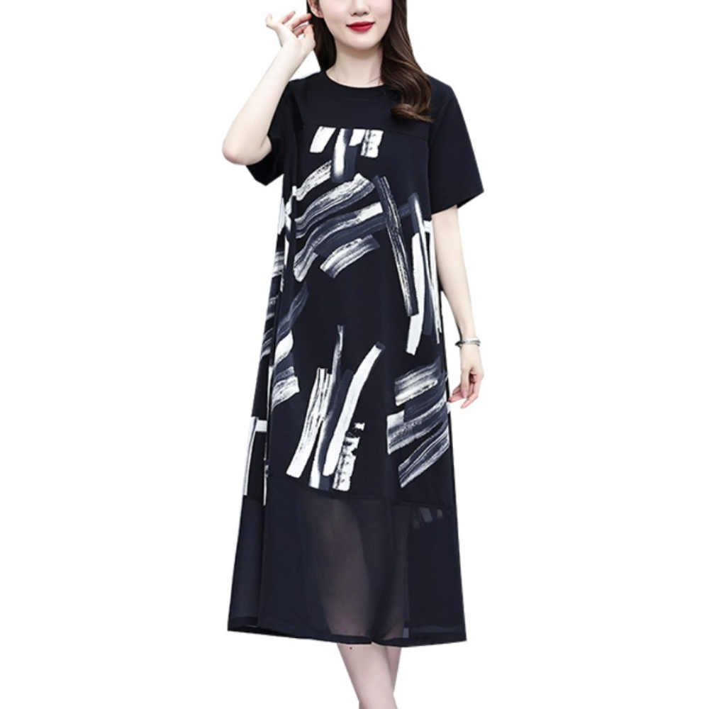 Plus Size Brush Strokes Dress