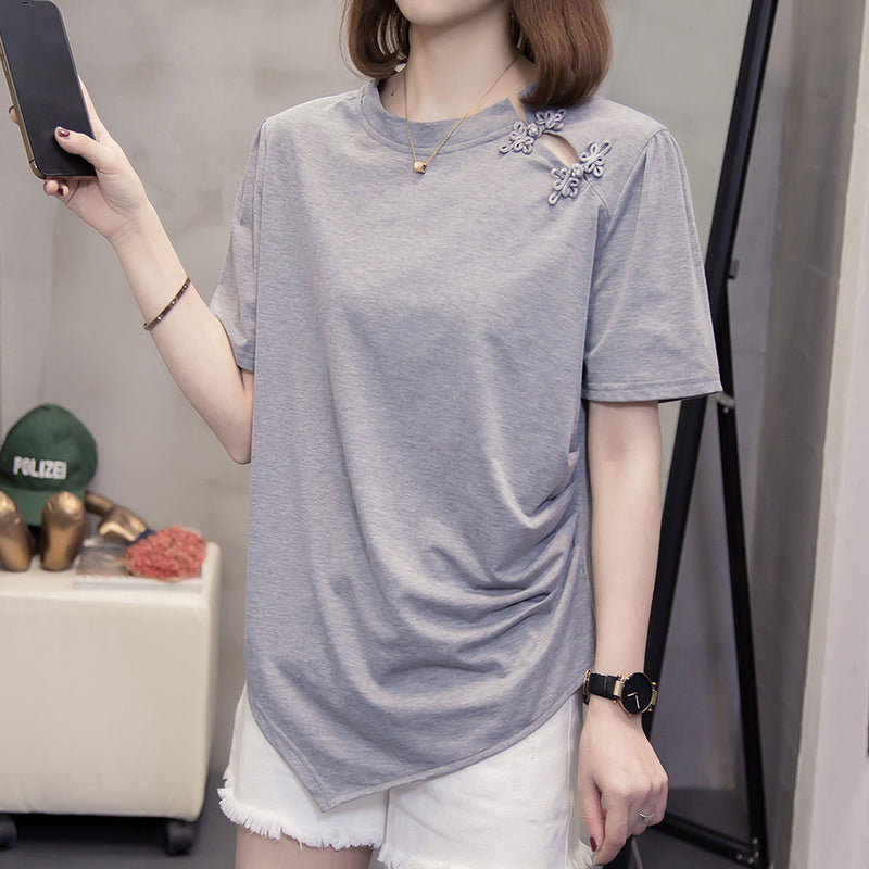 Plus Size Cheongsam Chinese Buttons T Shirt