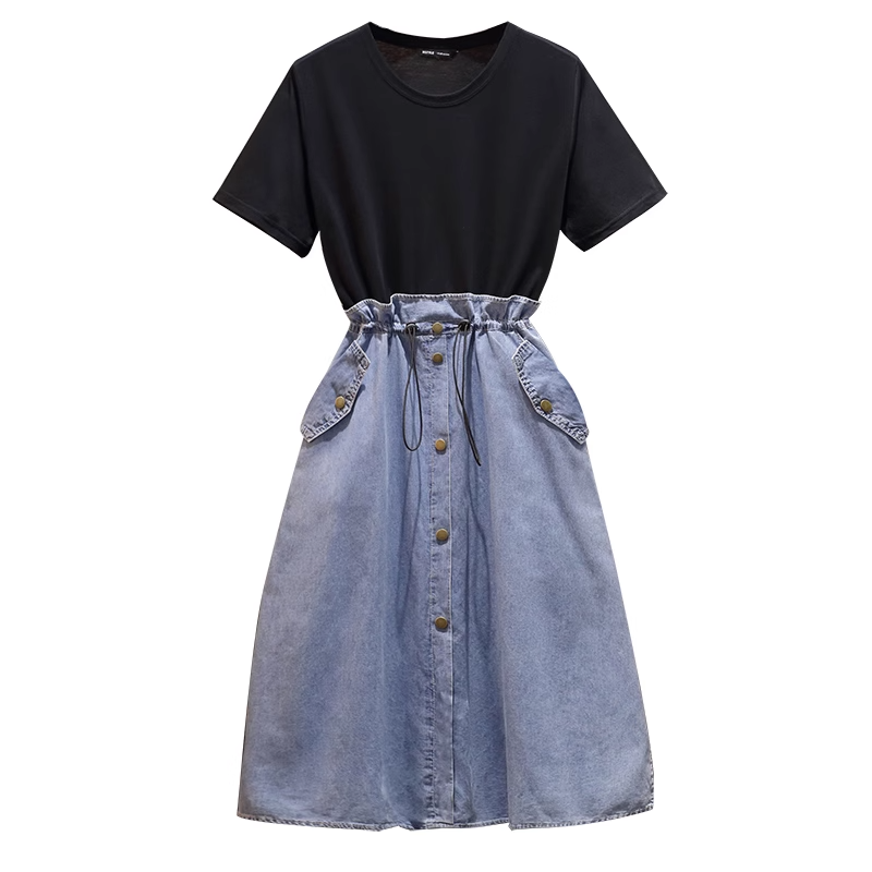 Plus Size Denim Layer Dress